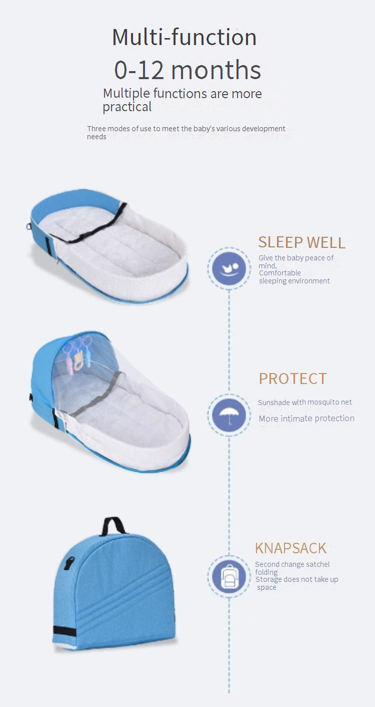 Baby cot Foldable mosquito-proof cot-in-cot Convenient outdoor travel cot