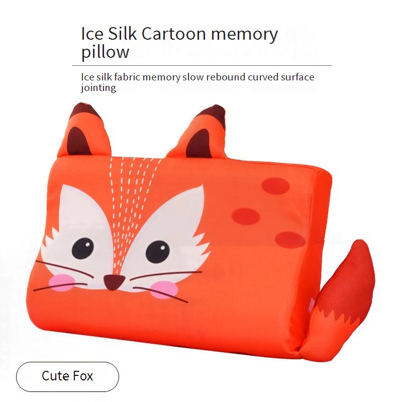 Ergonomic ice silk memory foam pillow for infants and toddlers