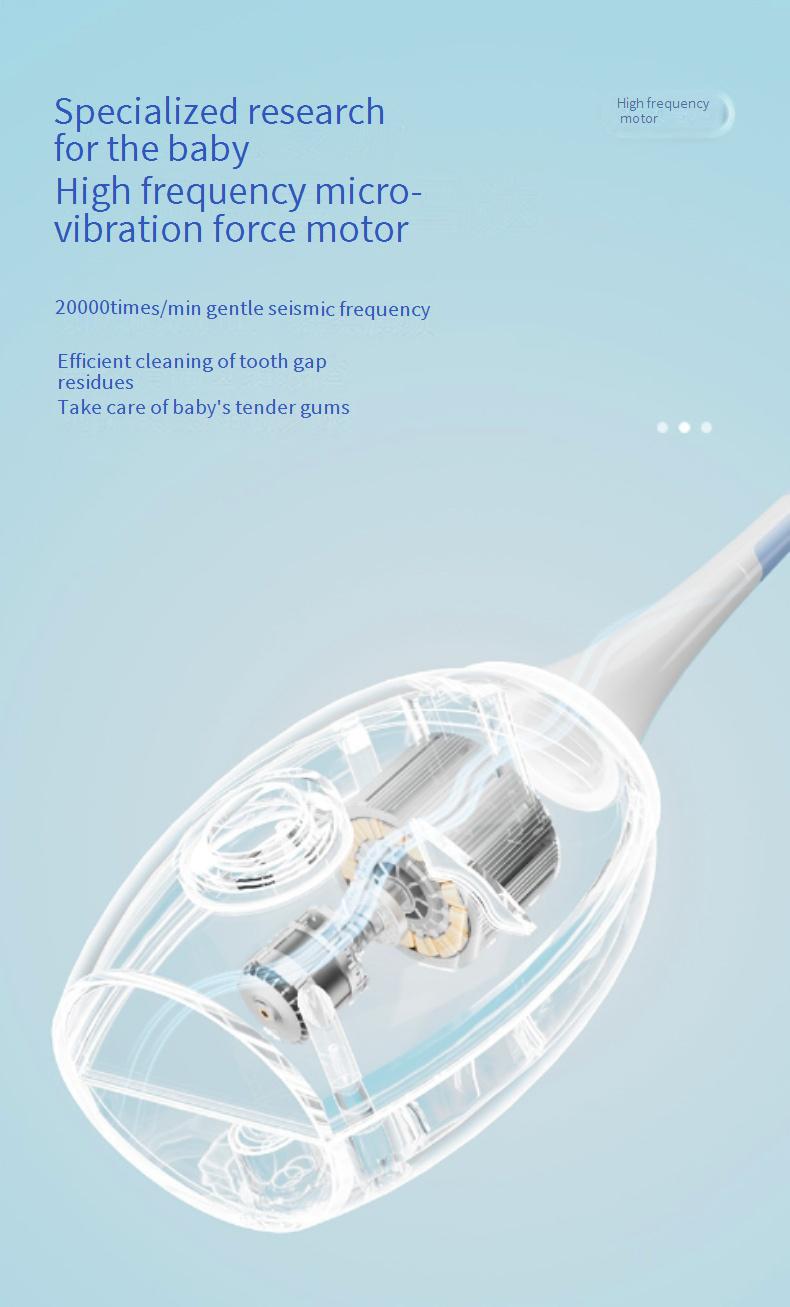 U-shaped electric toothbrush for children, rechargeable, suitable for 2-6-12 year old babies/kids