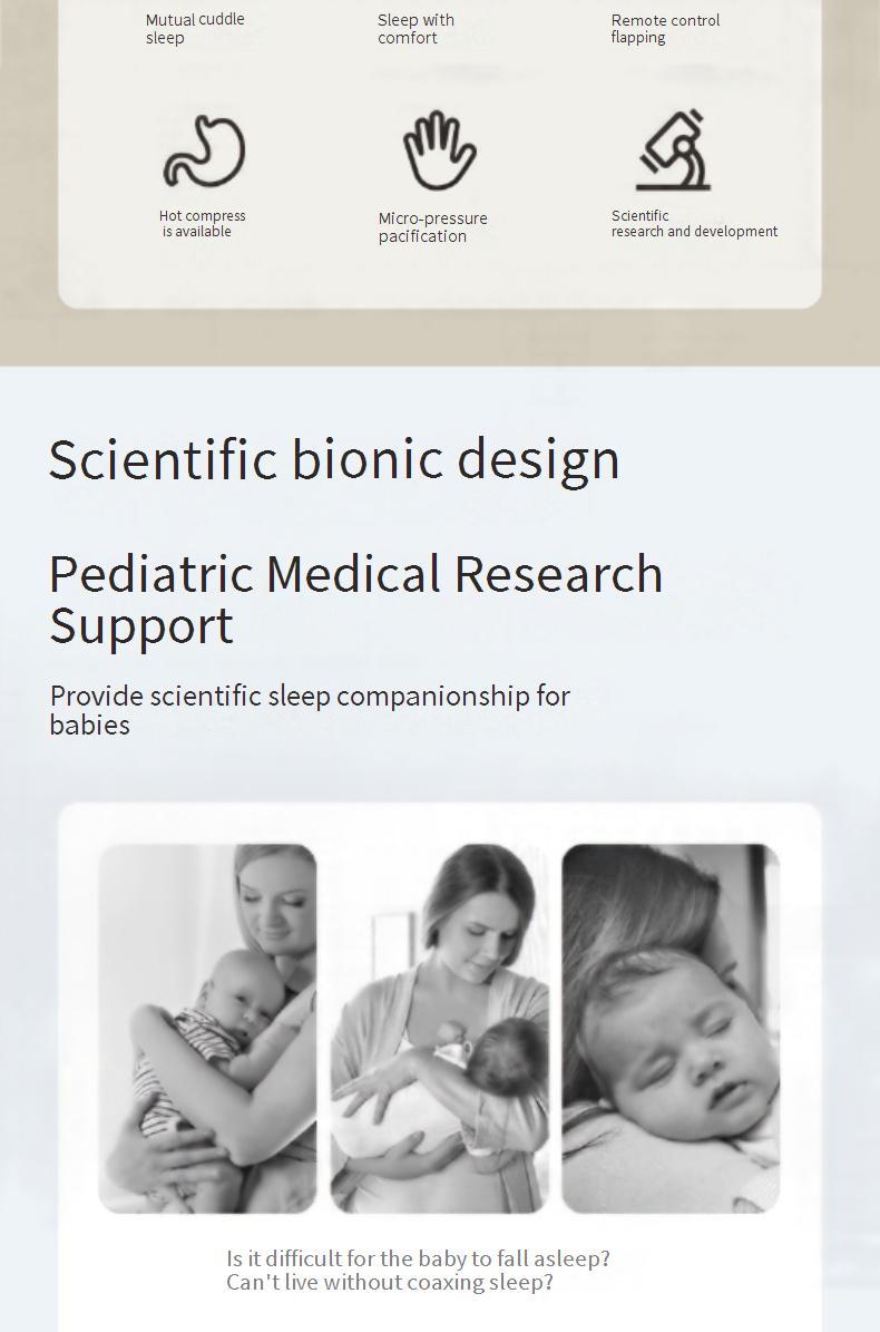 Baby soothing hand pillow for sleeping / Anti-startle hug and patting pillow for comforting sleep