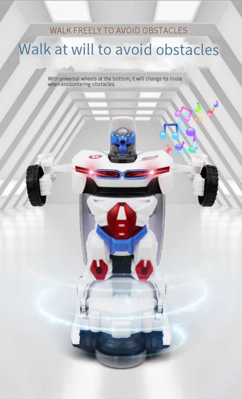Transforming Rotating Robot Children's Toy Sound and Light Car