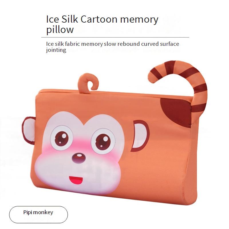 Ergonomic ice silk memory foam pillow for infants and toddlers