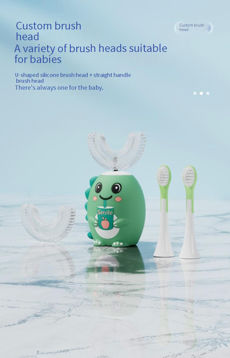 U-shaped electric toothbrush for children, rechargeable, suitable for 2-6-12 year old babies/kids