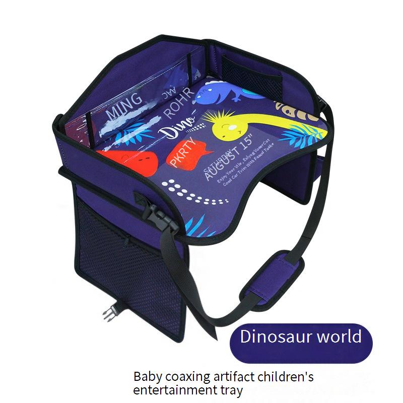 Children's soothing toy tray, car back seat baby entertainment tool, cartoon car folding table