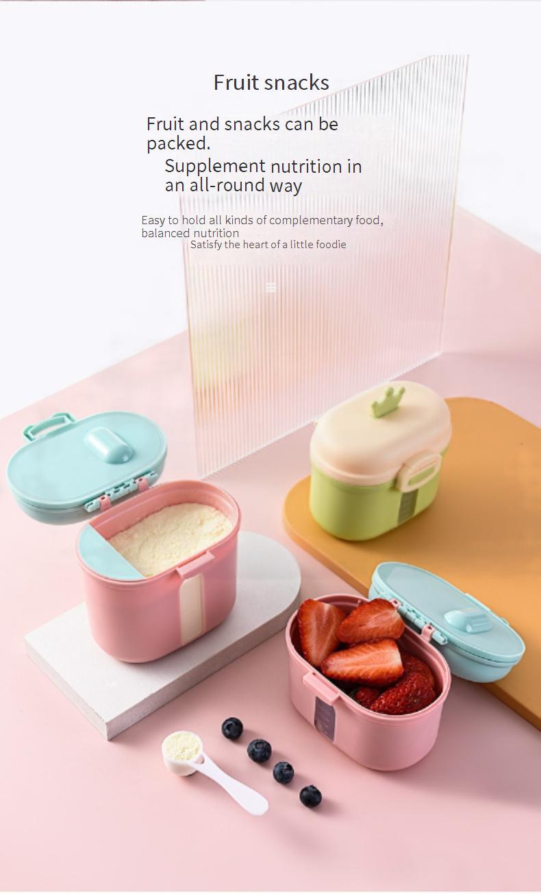 Baby formula container, moisture-proof, large capacity storage jar with divided compartments