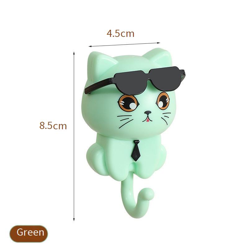 No-drilling, strong adhesive cat-shaped hooks