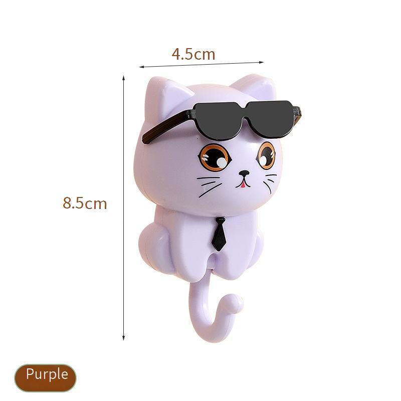 No-drilling, strong adhesive cat-shaped hooks
