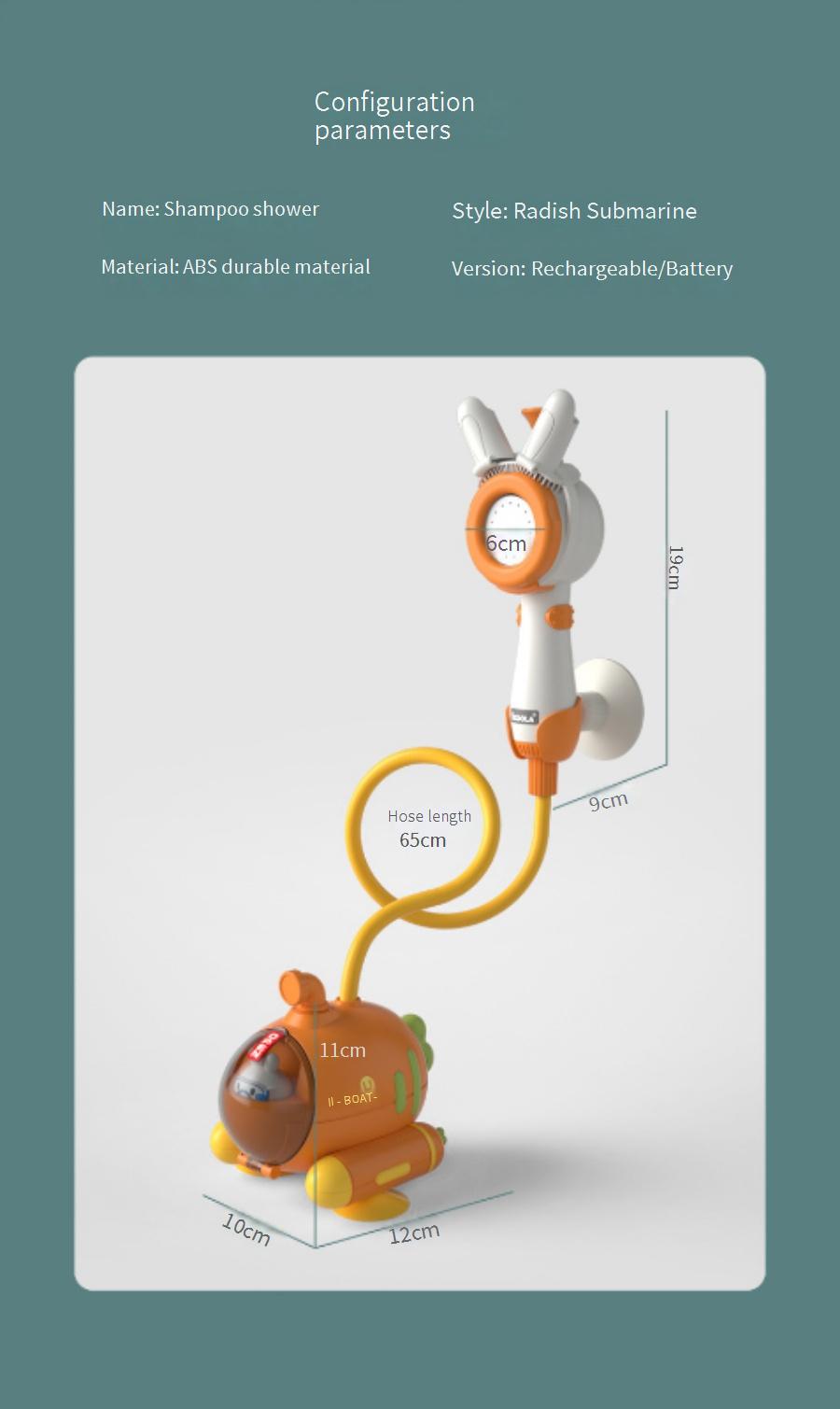 Electric shower head toy, summer water play duck baby spray shower head