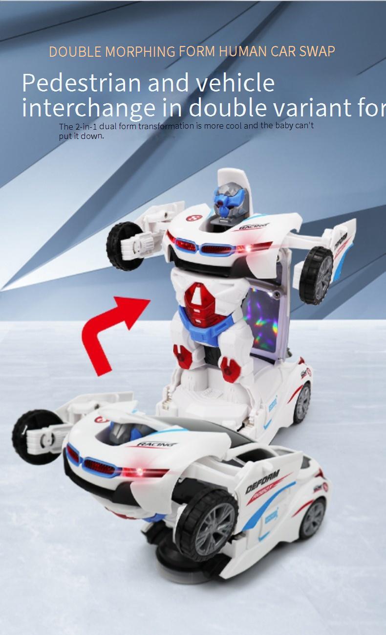 Transforming Rotating Robot Children's Toy Sound and Light Car