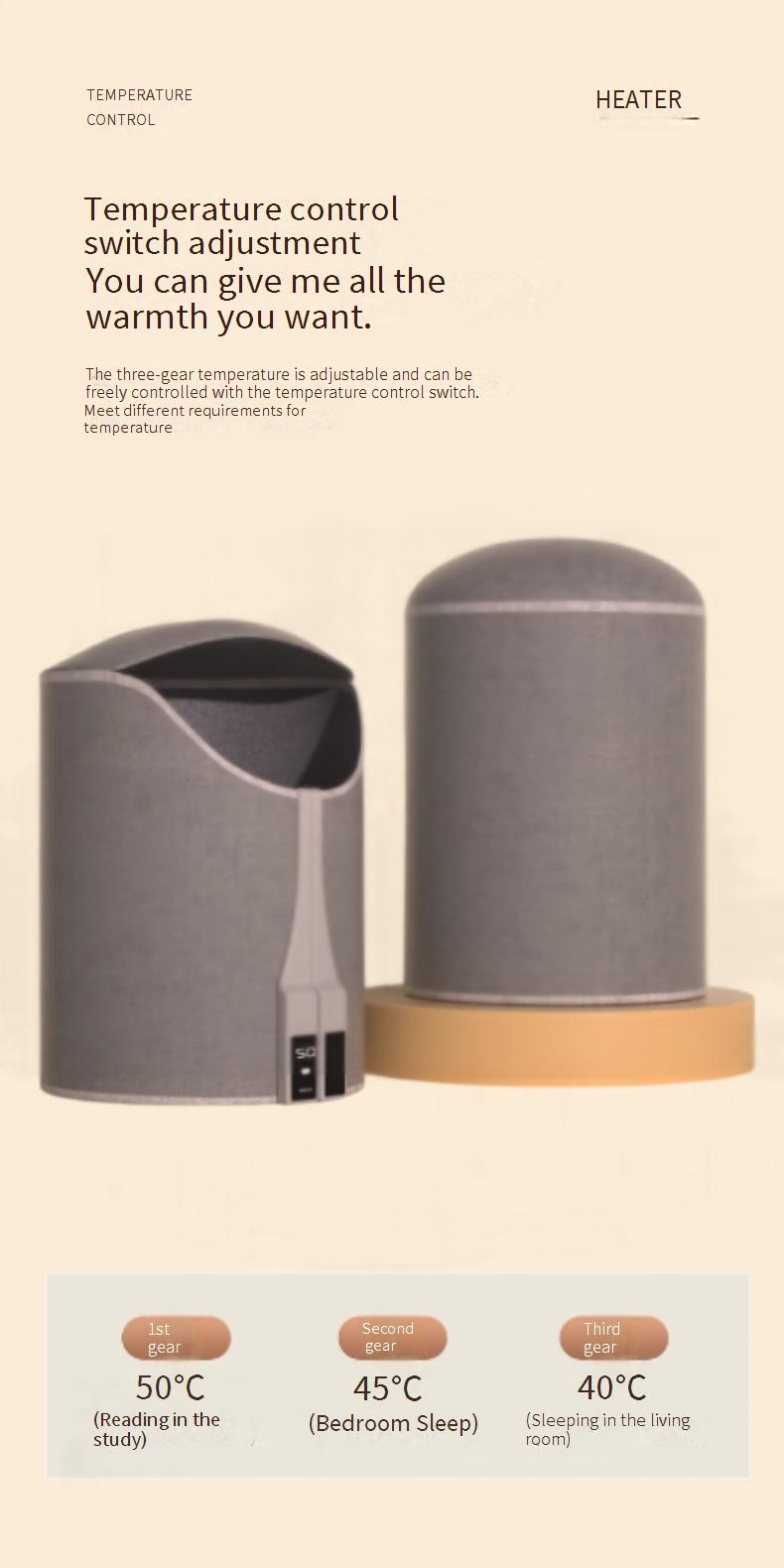 Foldable and portable electric heater with overheat and tip-over protection and a timer function