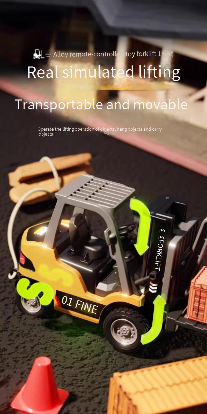 Mini Desktop Alloy Remote-Controlled Forklift