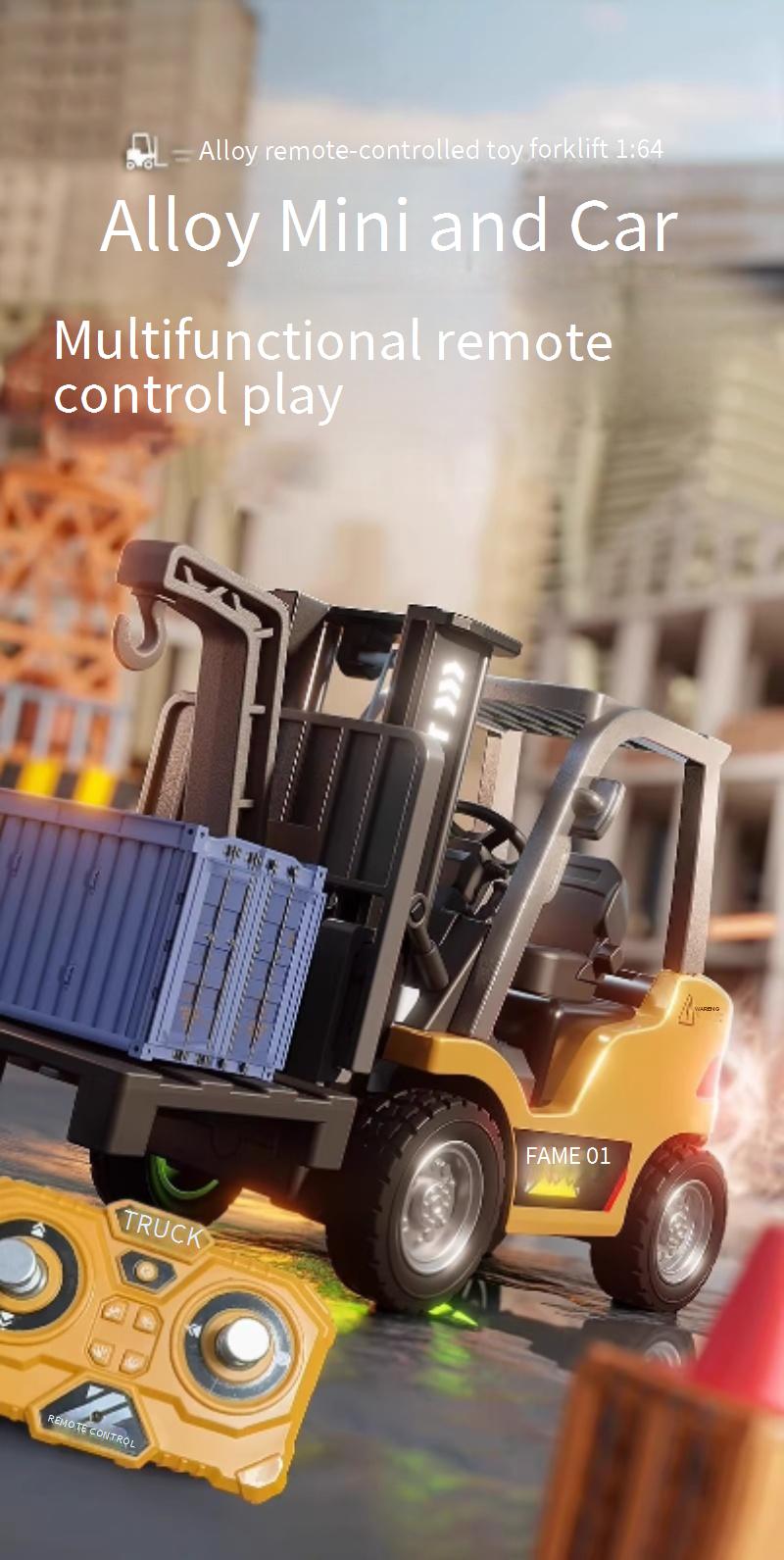 Mini Desktop Alloy Remote-Controlled Forklift