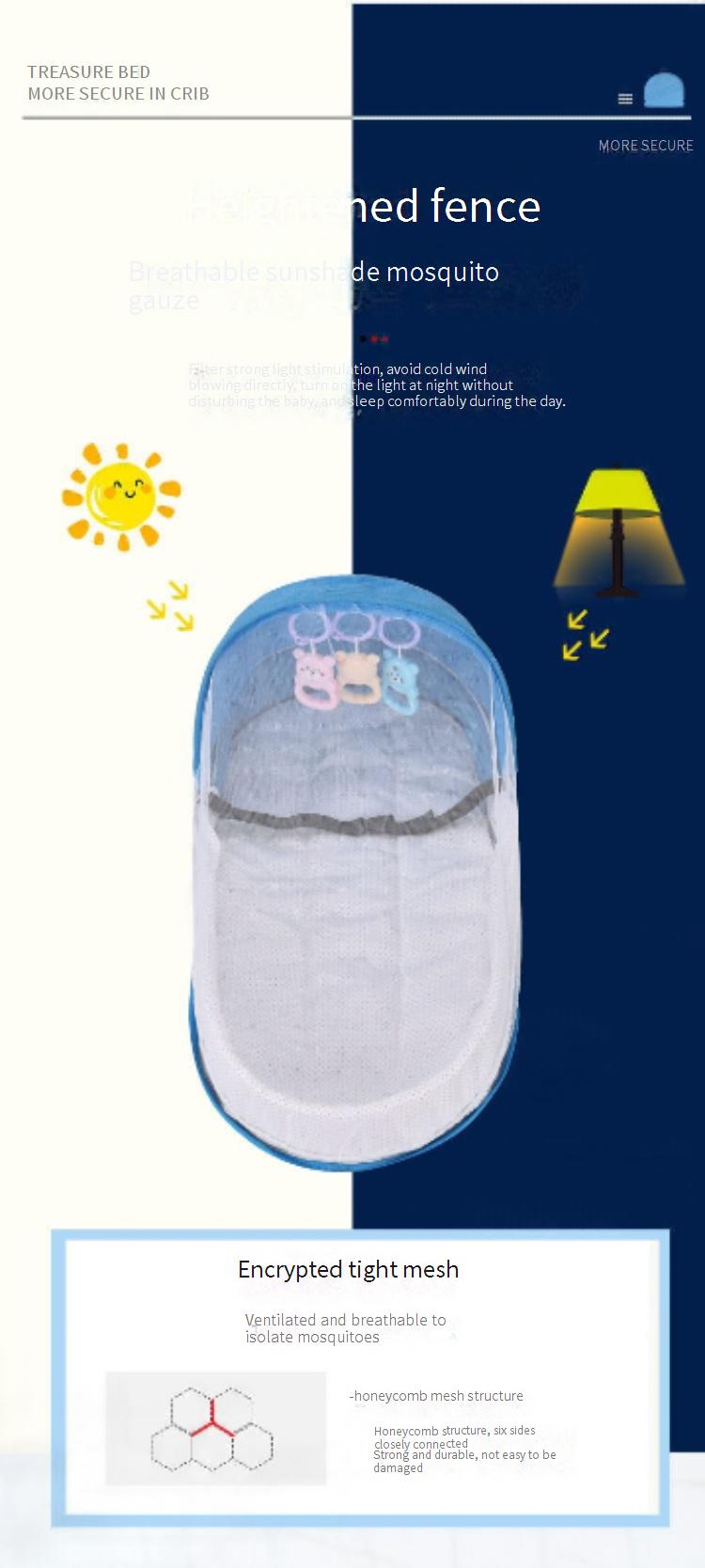 Baby cot Foldable mosquito-proof cot-in-cot Convenient outdoor travel cot