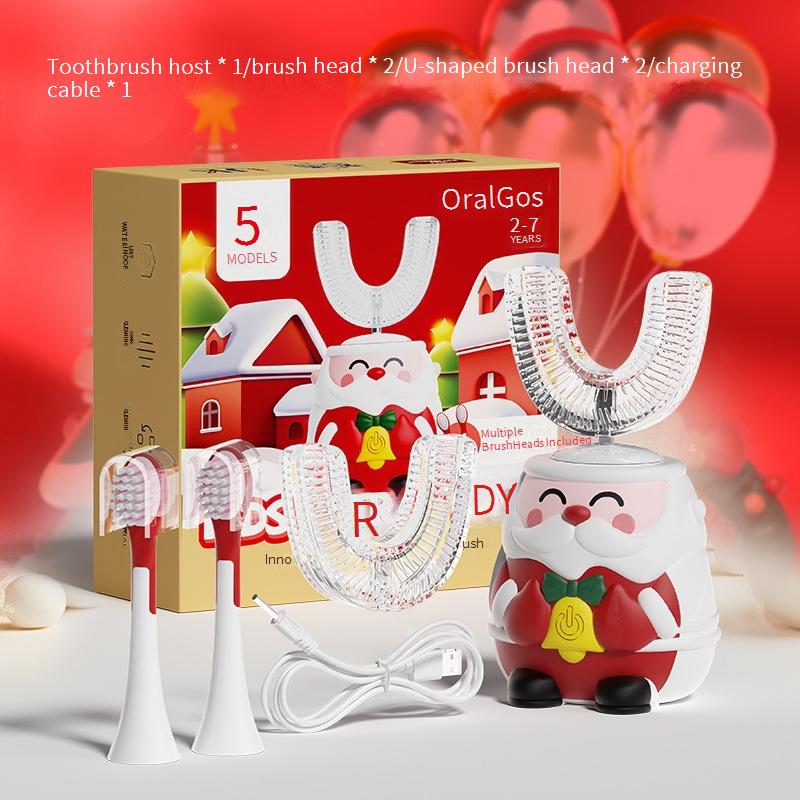 U-shaped electric toothbrush for children, rechargeable, suitable for 2-6-12 year old babies/kids