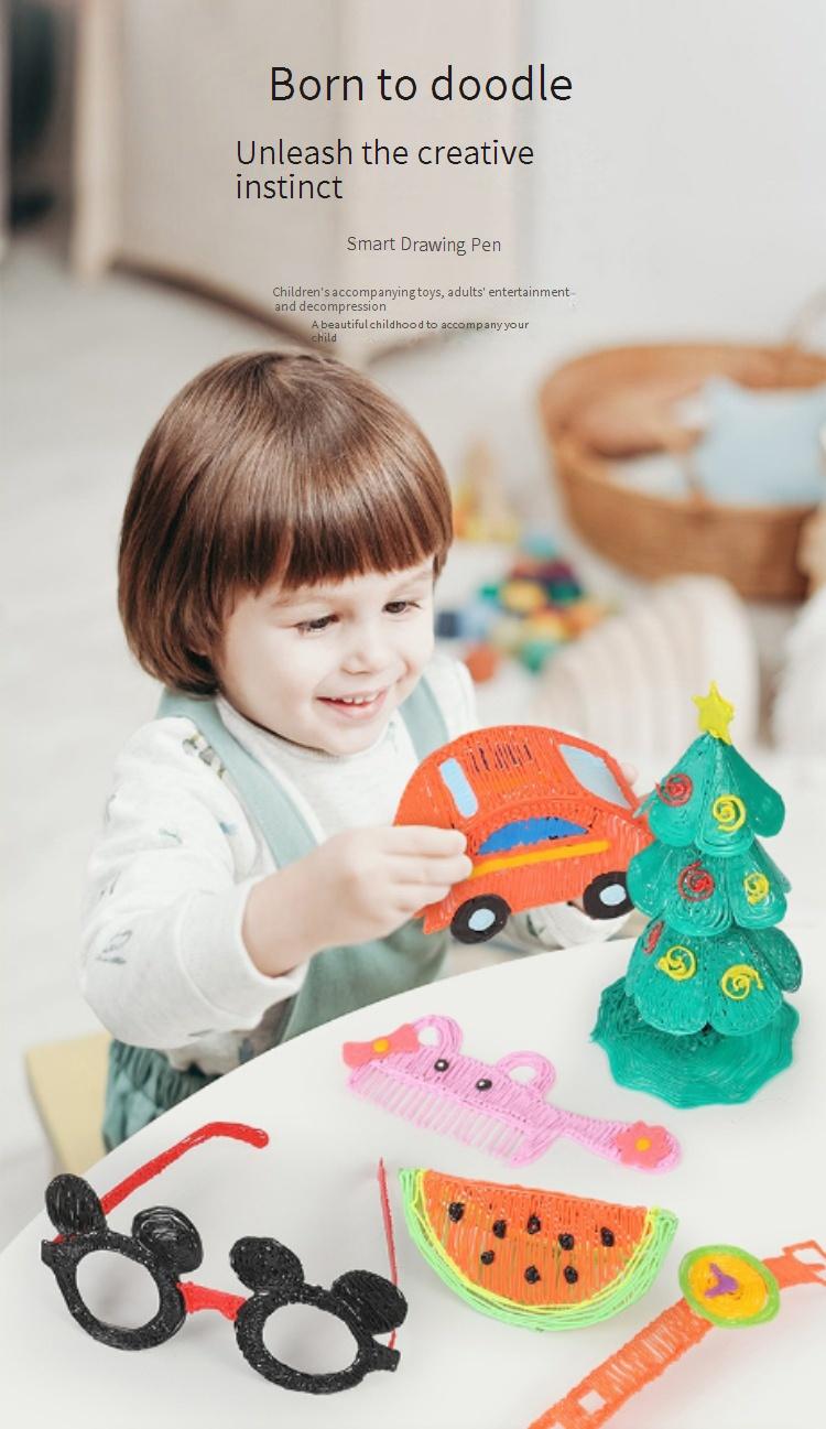 3D-Printed Low-Temperature Wireless Creative Graffiti Children's DIY Painting Pen