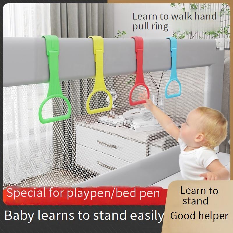 Baby standing and pulling ring game playpen; crib fence accessories