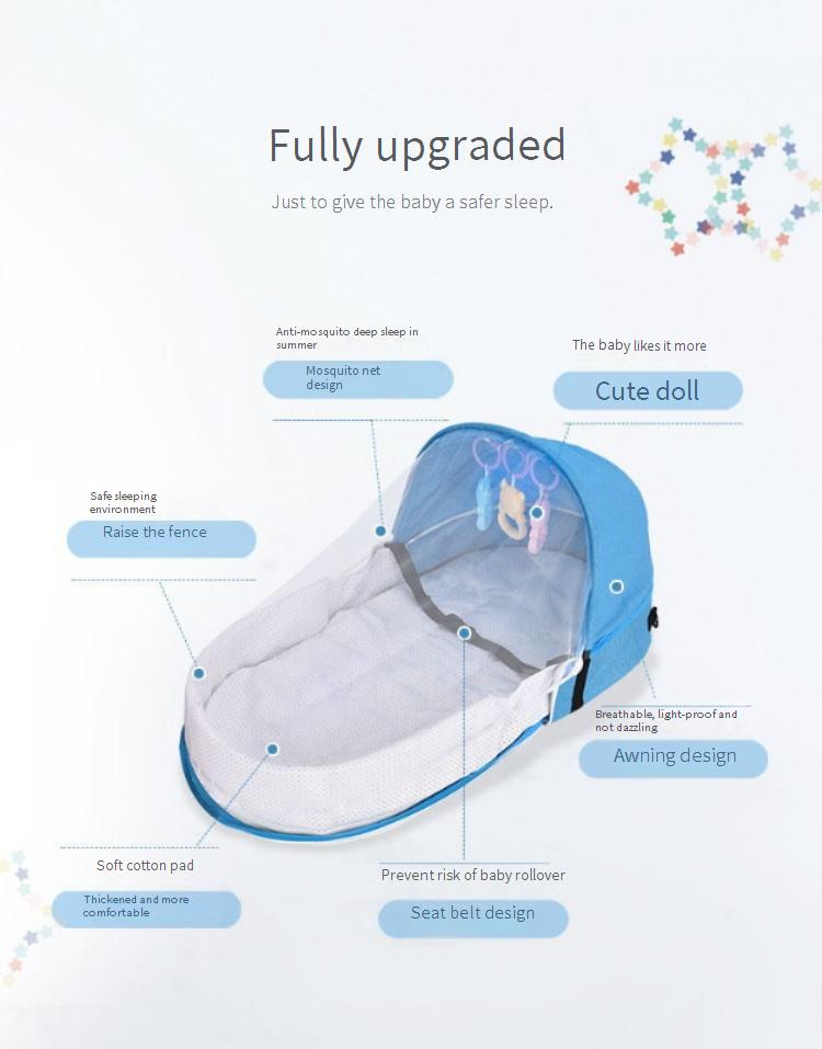 Baby cot Foldable mosquito-proof cot-in-cot Convenient outdoor travel cot