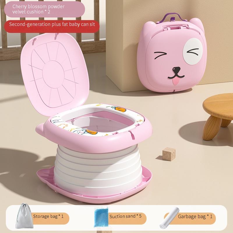 Children's Car-Mounted Folding Toilet Outdoor Camping Emergency Gadget Travel Portable Potty for Kids