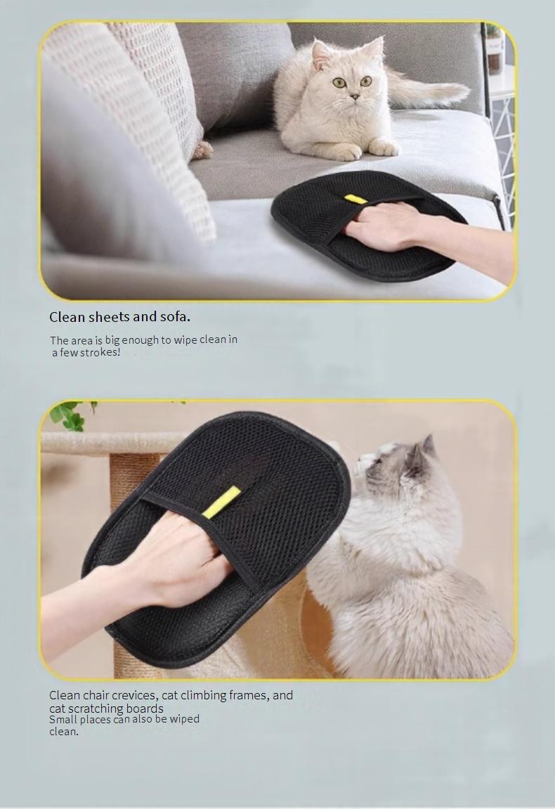 Pet static electricity hair removal gloves, cat hair cleaner