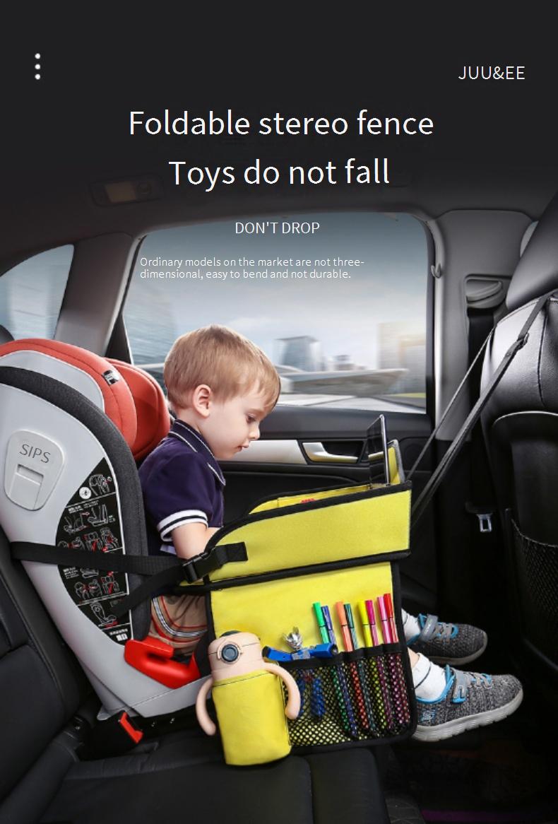 Children's soothing toy tray, car back seat baby entertainment tool, cartoon car folding table