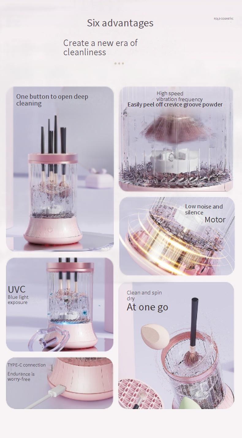 Multifunctional makeup brush cleaner