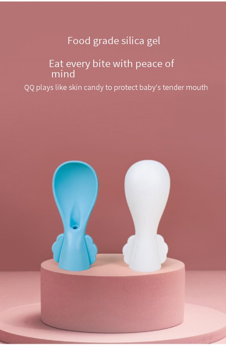 Silicone Baby Feeding Puree Spoon Suction Bag Spoon Head Replacement Spoon for Fruit and Vegetable Puree Bags