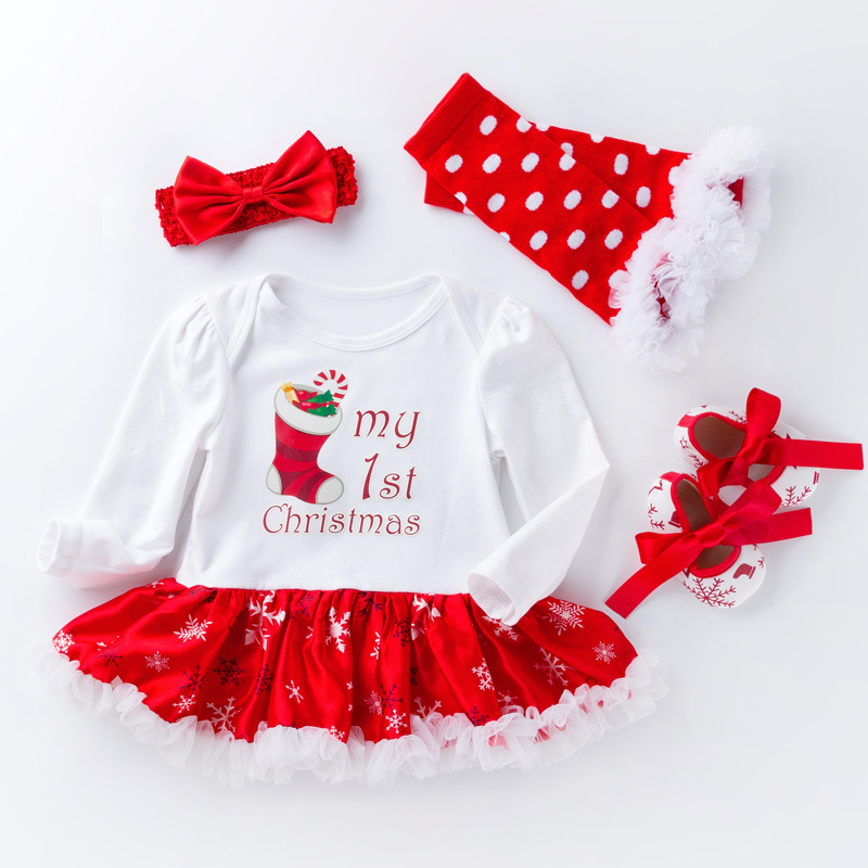 Christmas Girl Baby Long-Sleeve Dress