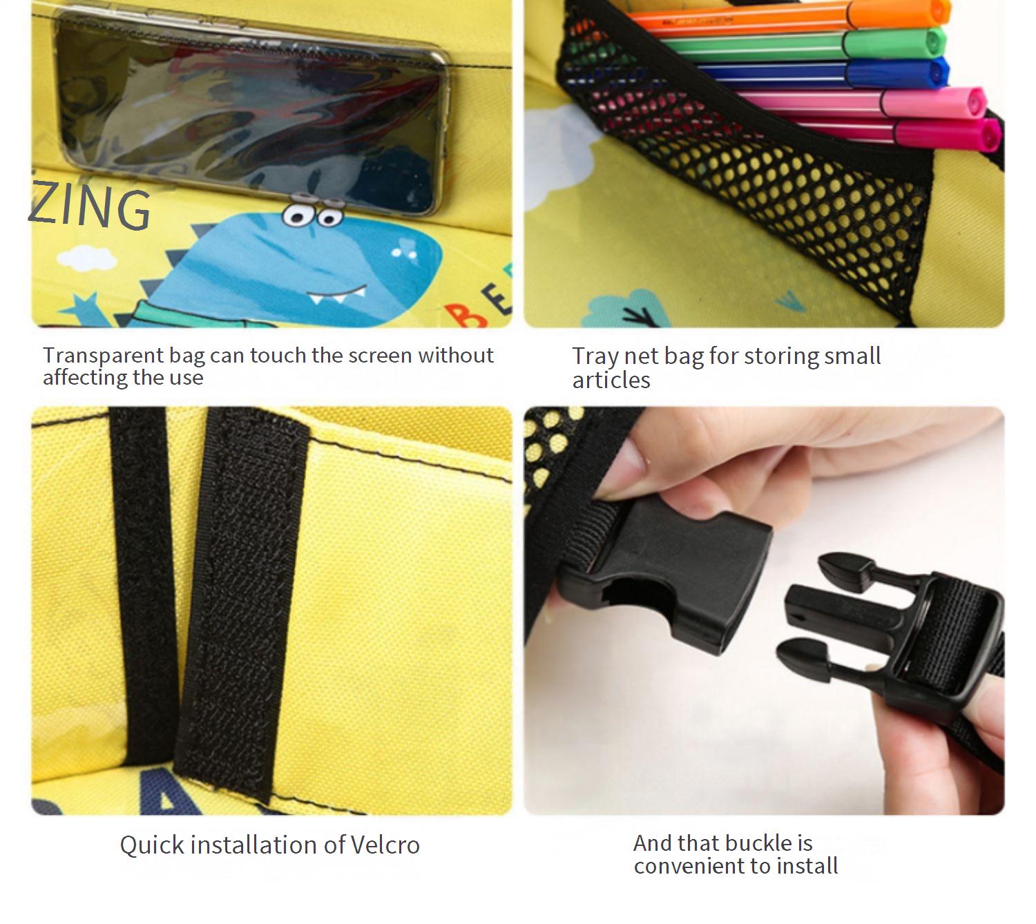 Children's soothing toy tray, car back seat baby entertainment tool, cartoon car folding table