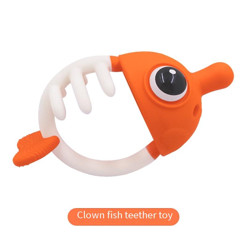 Mabeile Clownfish-shaped baby teething toy, suitable for babies aged 2-12 months