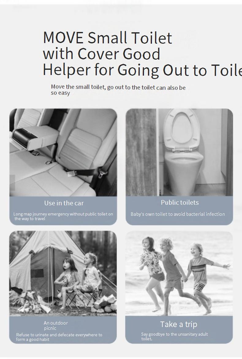 Children's Car-Mounted Folding Toilet Outdoor Camping Emergency Gadget Travel Portable Potty for Kids