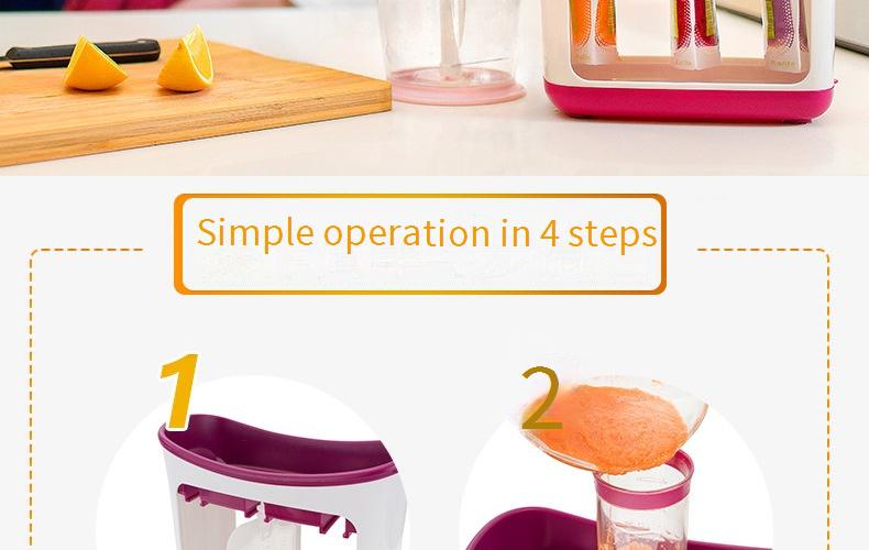 Baby Food Puree Squeezer, Manual Dispenser, Baby-Specific Kitchen Juicer