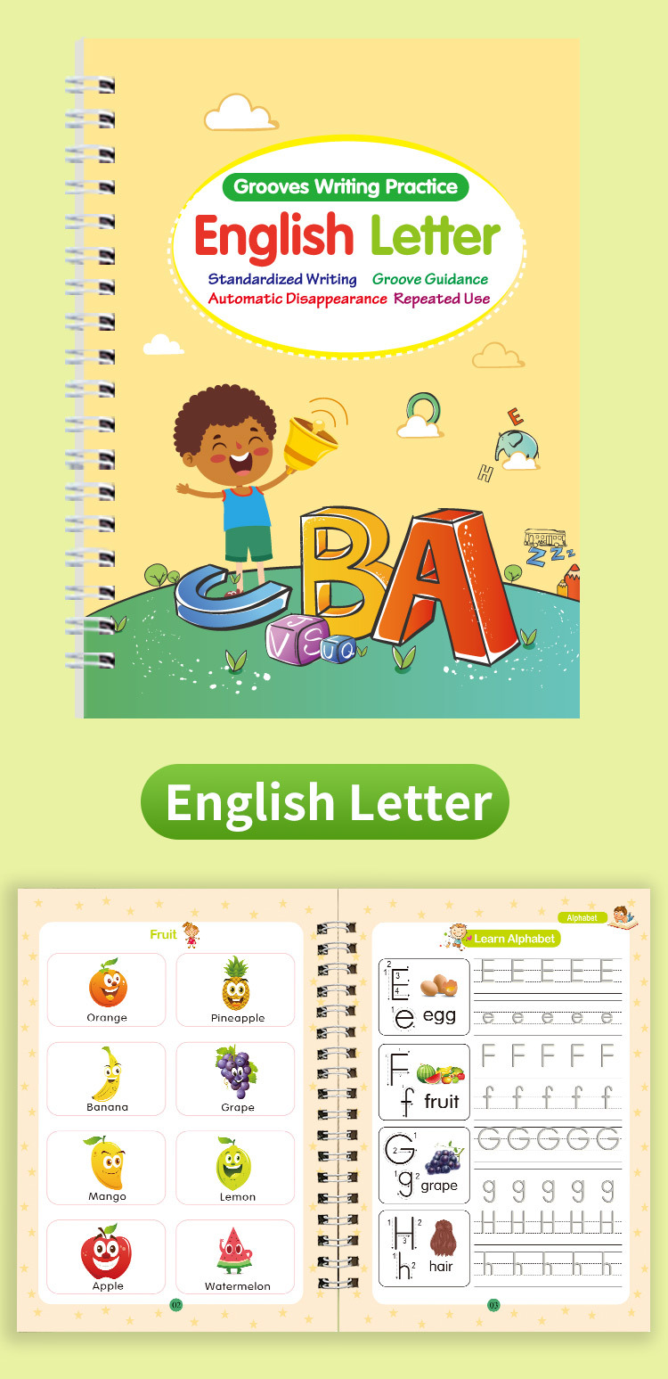 Grooved tracing stencils for children: letters, numbers, and drawing