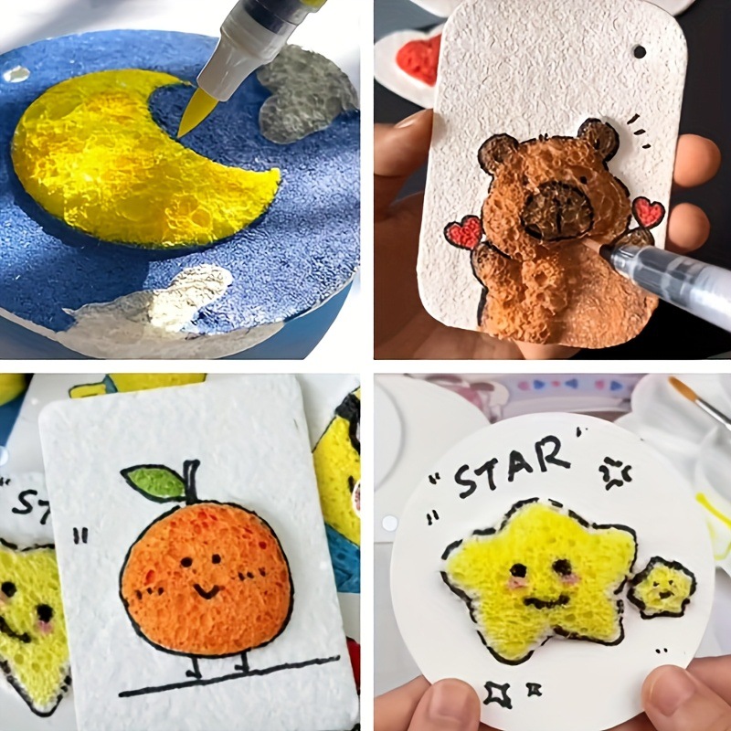 Magical fluffy paint paper DIY paintbrushes