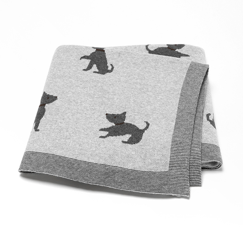 Puppy Jacquard Baby Cotton WindproofBlanket