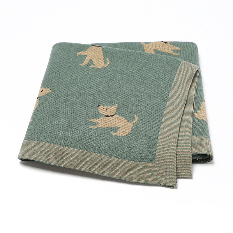 Puppy Jacquard Baby Cotton WindproofBlanket