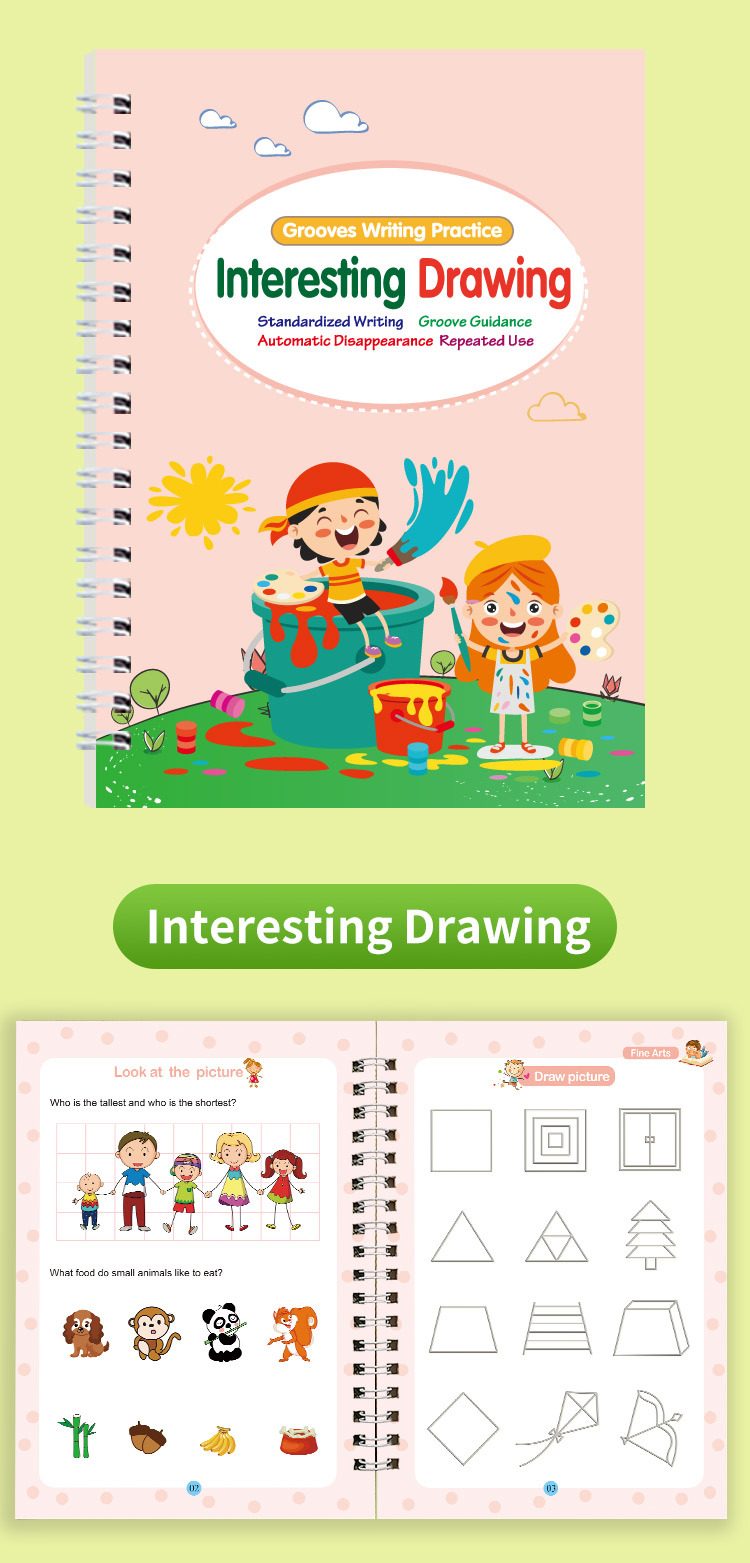 Grooved tracing stencils for children: letters, numbers, and drawing