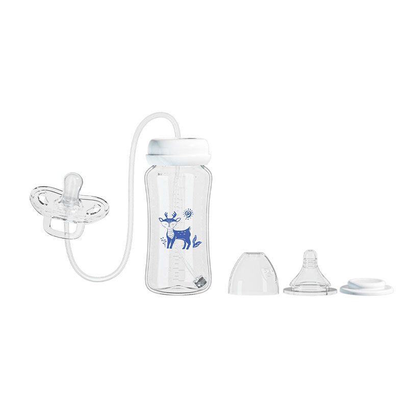 Best-selling hands-free feeding bottle, wide-mouth design, made of PP material, 300ml capacity