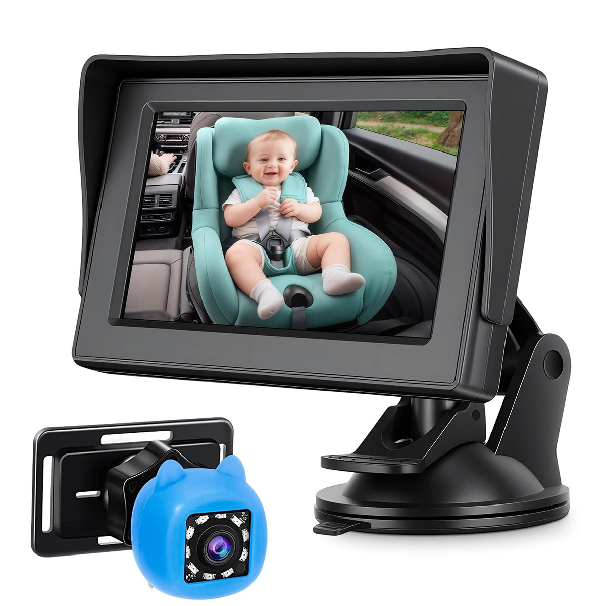 In-car baby monitoring display