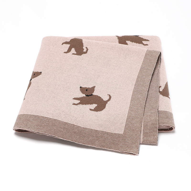 Puppy Jacquard Baby Cotton WindproofBlanket