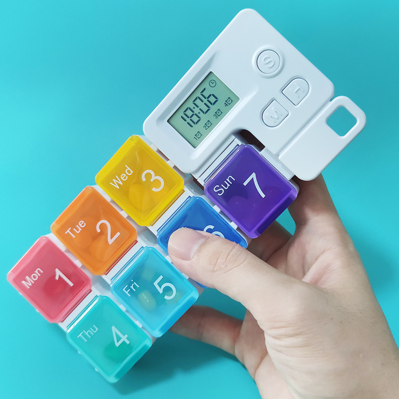 Portable smart electronic pillbox with timer/medication reminder for the elderly