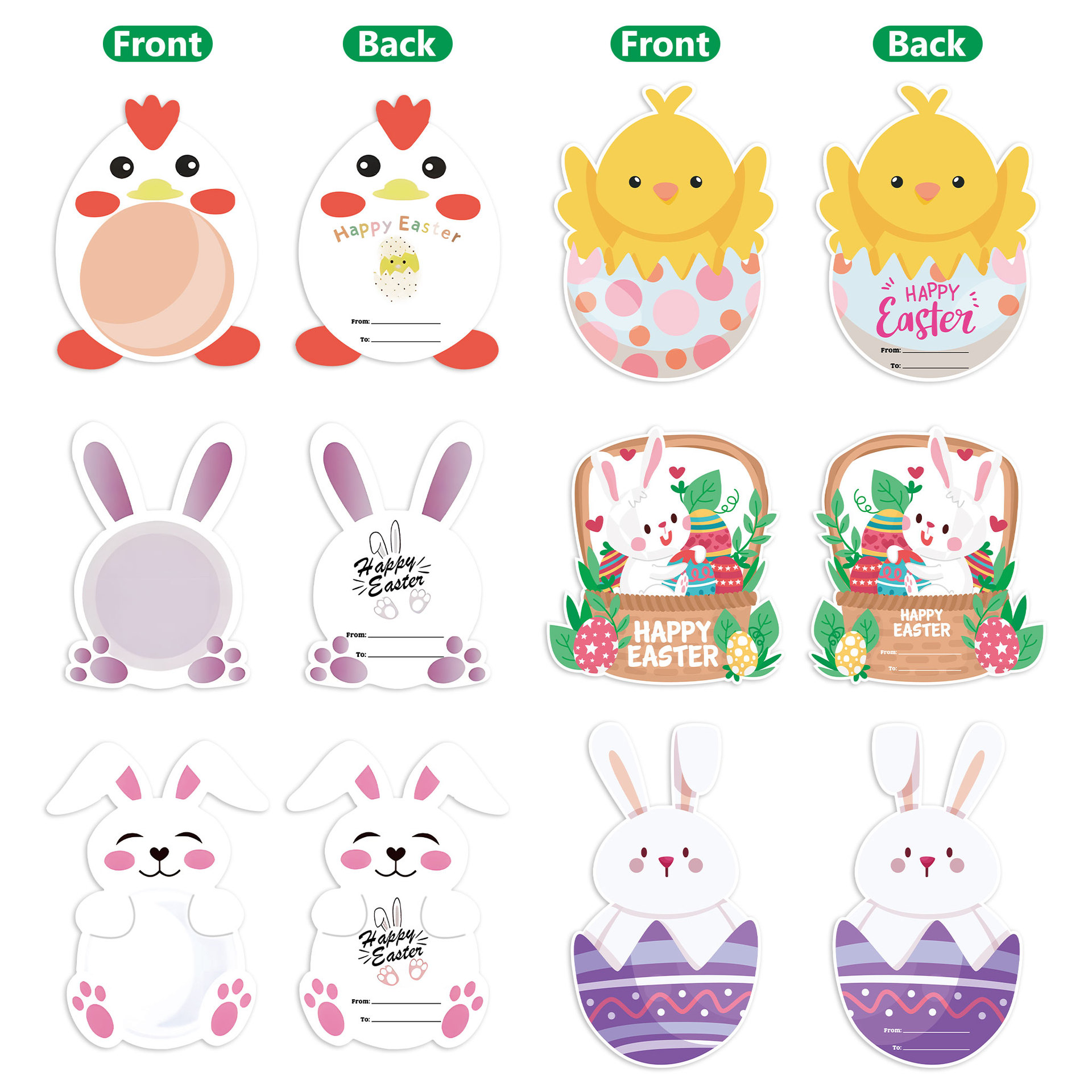 Cartoon rabbit and chick shaped holiday gift decoration box