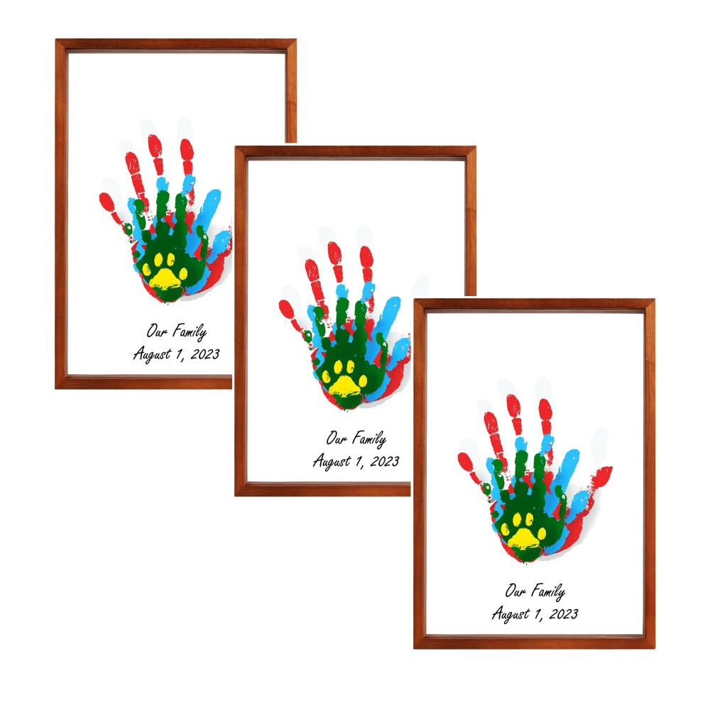 Modern minimalist photo frame, home use baby hand and footprint kit, DIY commemorative gift