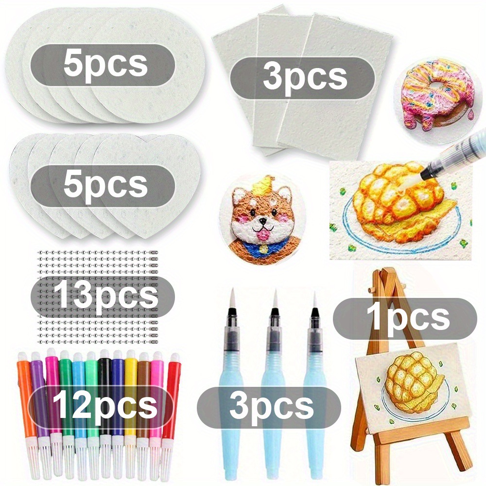 Magical fluffy paint paper DIY paintbrushes