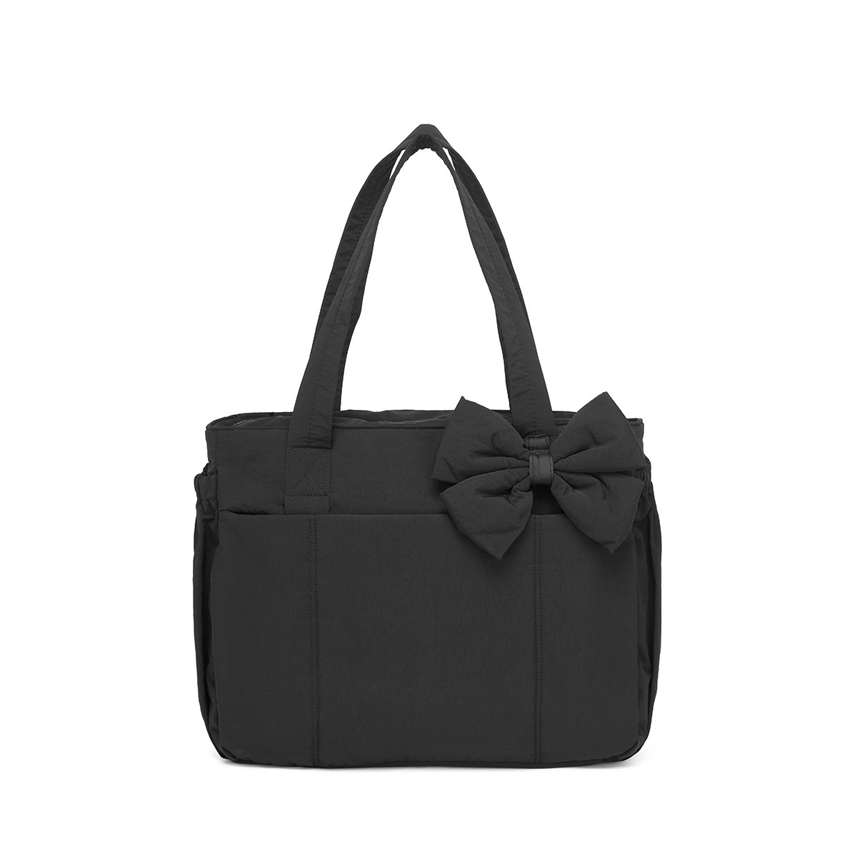 Independent Shoe Compartment Bow-Adorned Fashion Tote Bag for Women