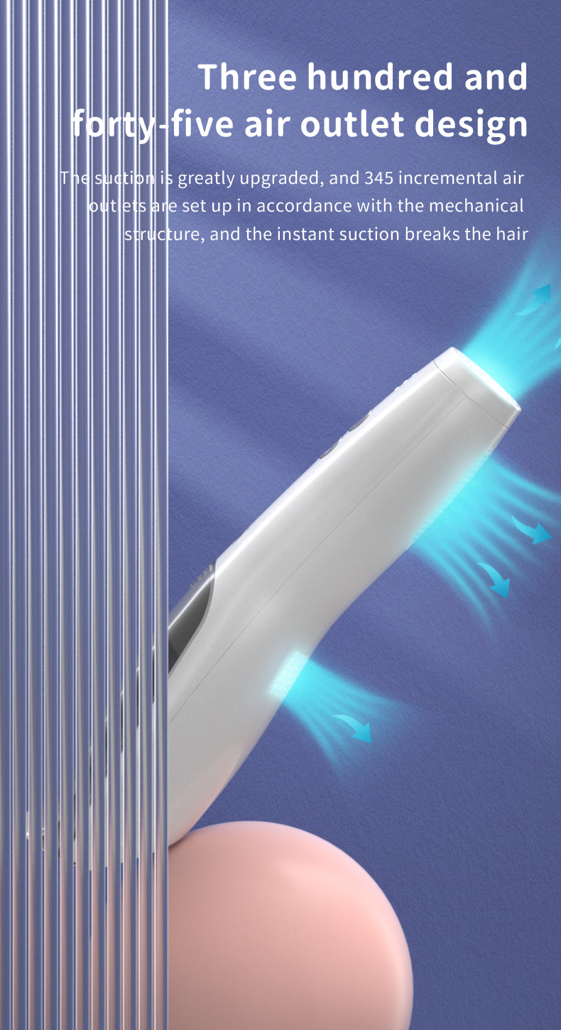 Newborn haircut. Automatic hair suction
