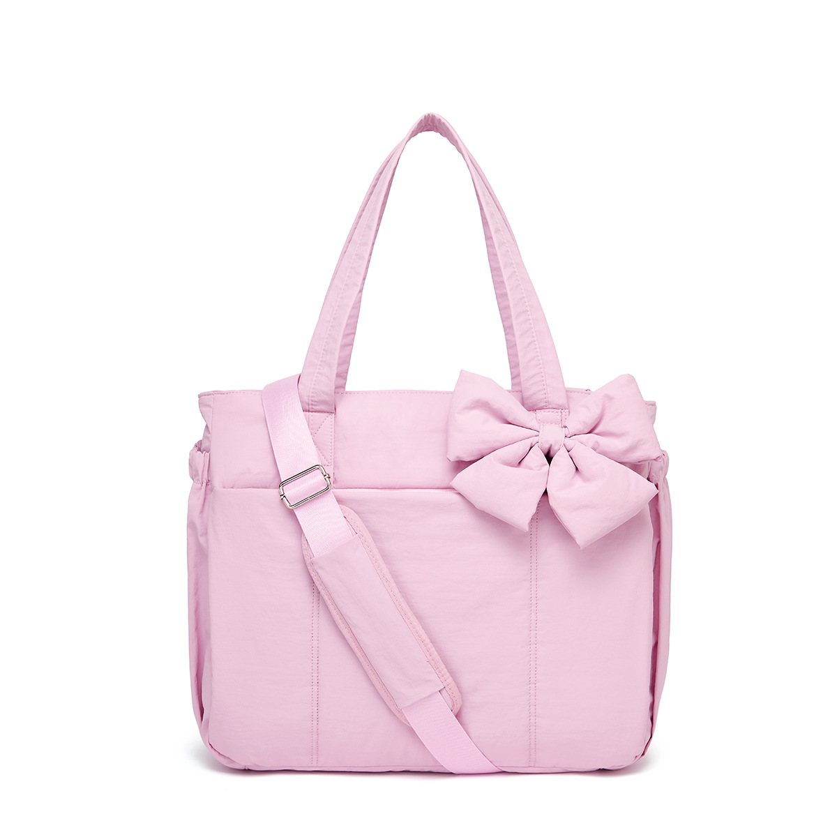 Independent Shoe Compartment Bow-Adorned Fashion Tote Bag for Women