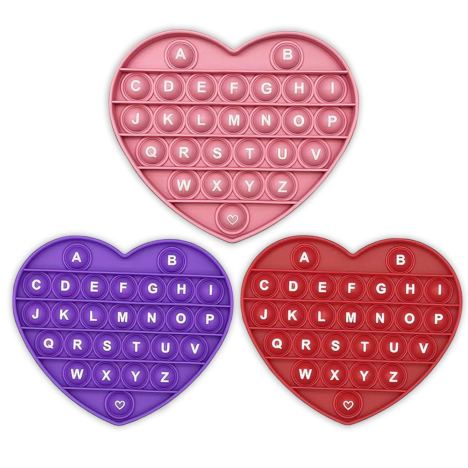 Large Heart-Shaped Alphabet Finger Bubble Fun Children's Valentine's Day Stuffing