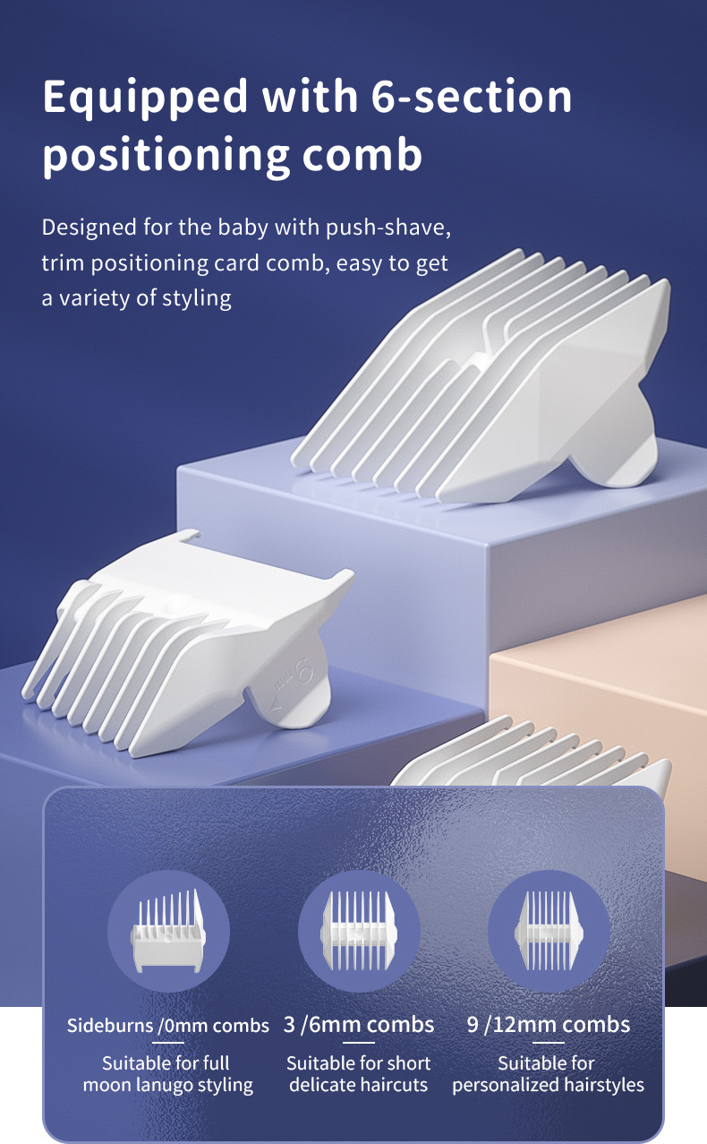 Newborn haircut. Automatic hair suction