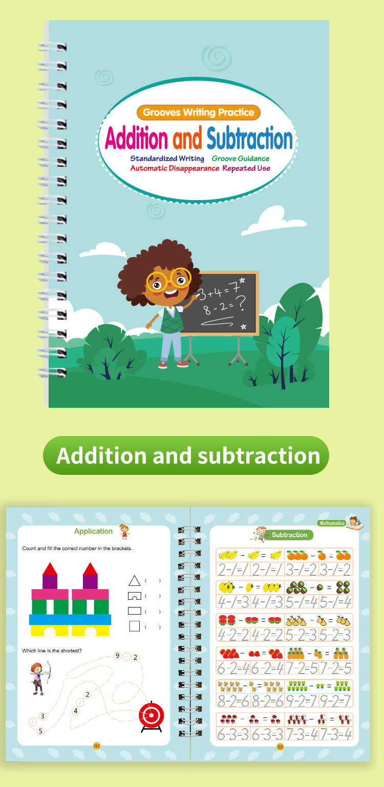 Grooved tracing stencils for children: letters, numbers, and drawing