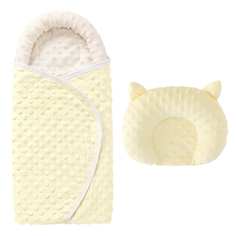 Bean Bean Velvet Baby Sleeping Bag Shaping Pillow Newborn Swaddle Delivery Room Baby Blanket Soft Warm Skin-Friendly Wrap